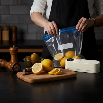 Premium kitchen lifestyle photo with vacuum sealer